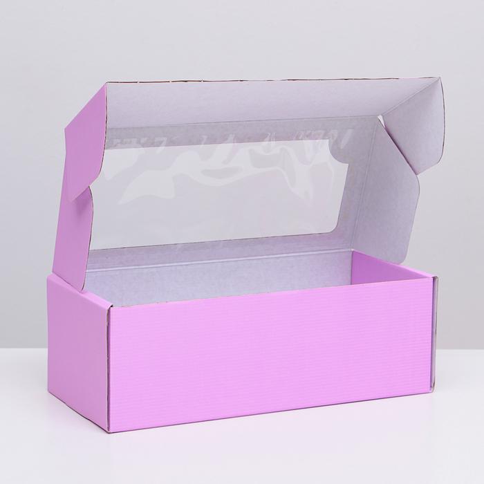 Коробка для кукол самосборная, с окном, розовая, 16 х 35 х 12 см  - 1