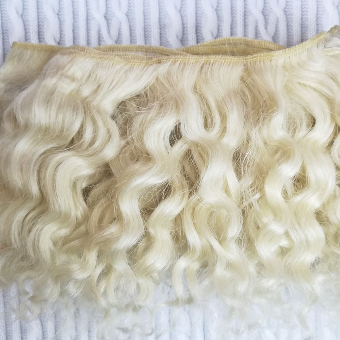 Волосы ангорской козы на трессах кудрявые блонд,20 гр - 1