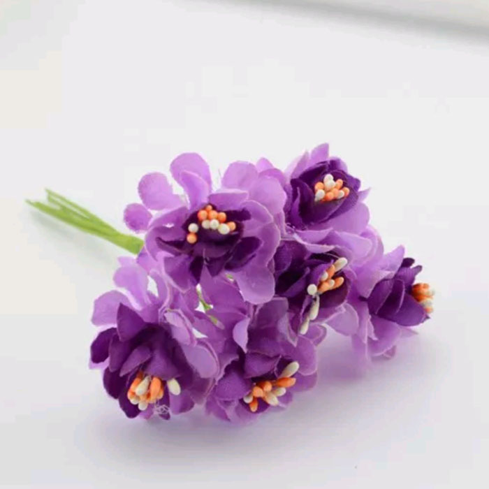 Букет цветов из ткани "Сиреневый градиент", размер головки 2 см 