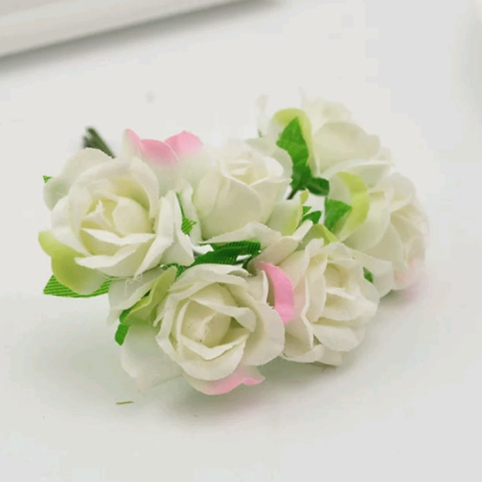 Букет тканевых роз "молочный градиент", размер головки 2.5 см