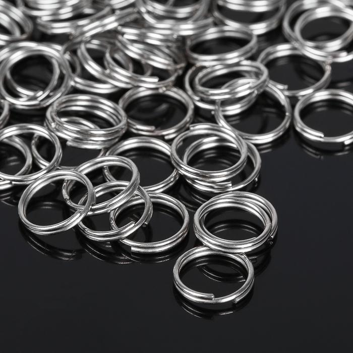 Кольцо соединительное двойное 0,9мм,серебро,50 шт 