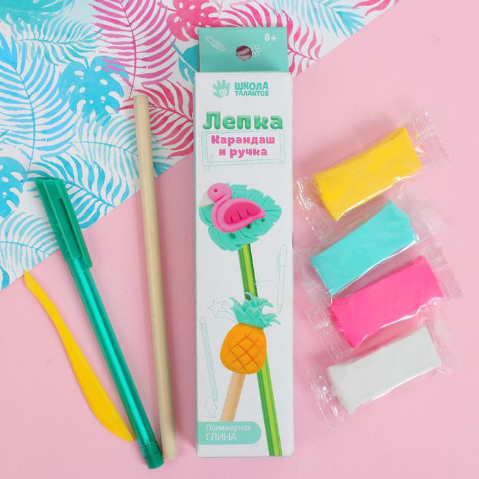 Набор для творчества. Декор полимерной глиной ручки и карандаша «Фламинго и ананас»  - 1
