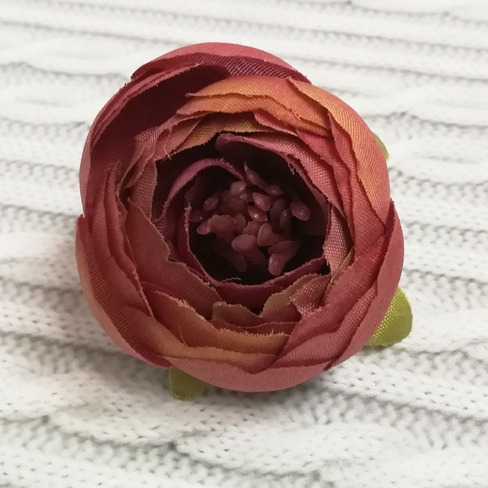 Тканевый цветок, пион "Коричневый градиент", 4 см    