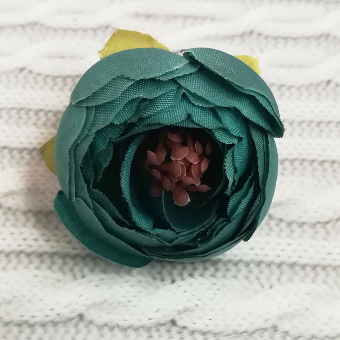 Тканевый цветок, пион "Бирюзовый", 4 см   