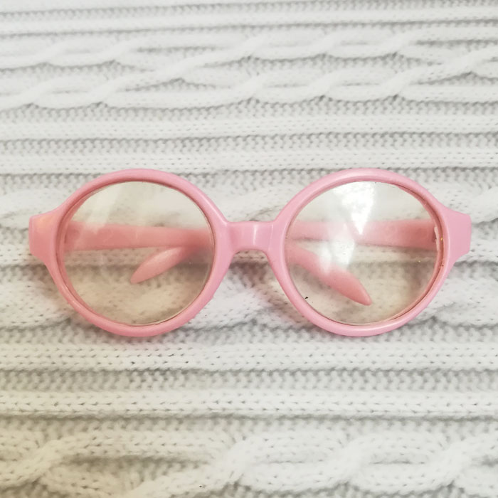 Очки для куклы-снежки розовые,8 см 