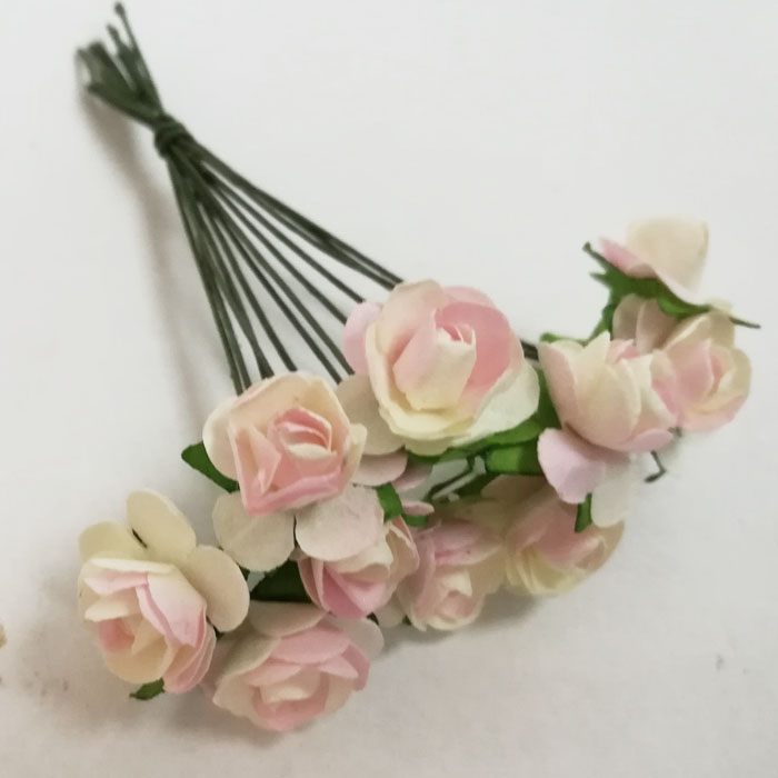Букет бумажных роз меланж ,размер цветка 1 см   - 1