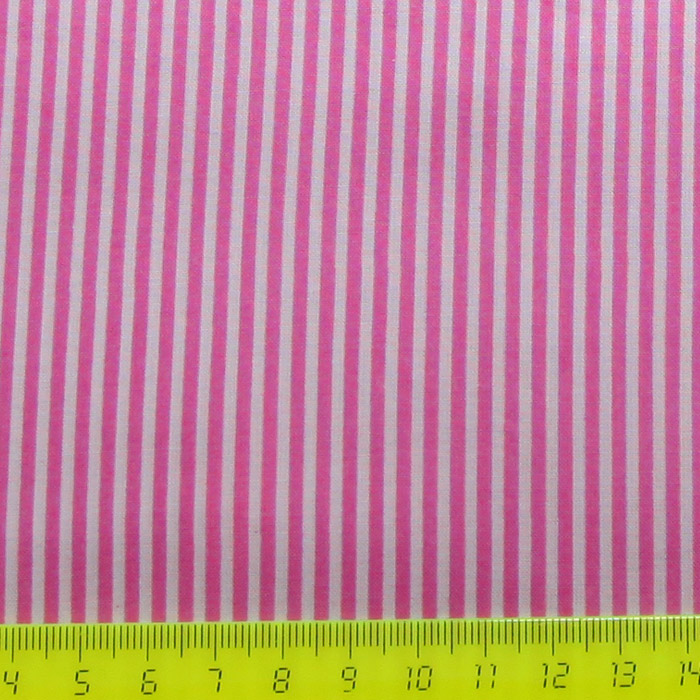 Ткань "Ярко-розовые полоски на белом  фоне"   
