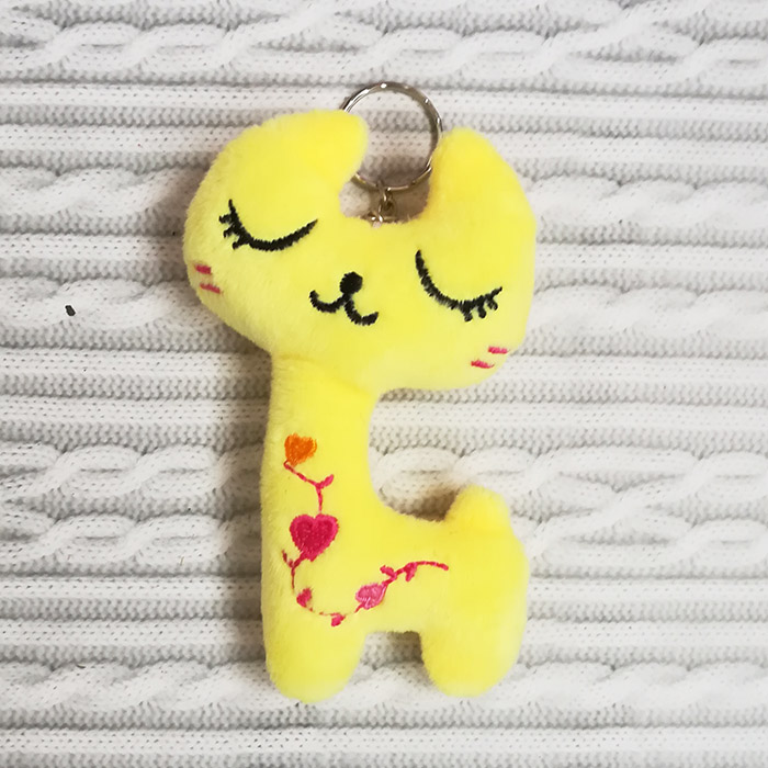 Игрушка для кукол "Кошечка желтая с вышивкой",10 см  