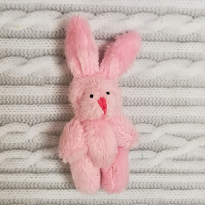 Игрушка для кукол "Мини-зайка с бантиком розовый",6 см   