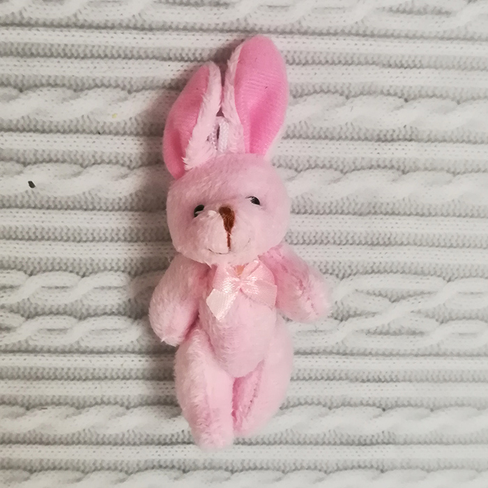 Игрушка для кукол "Зайка с бантиком розовый",8 см 