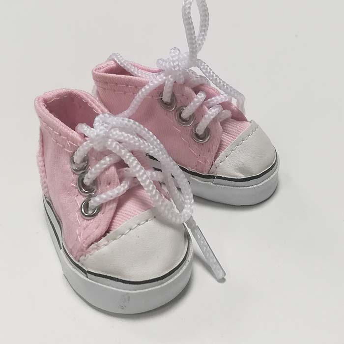 Кеды для кукол на шнурках розовые,6 см     