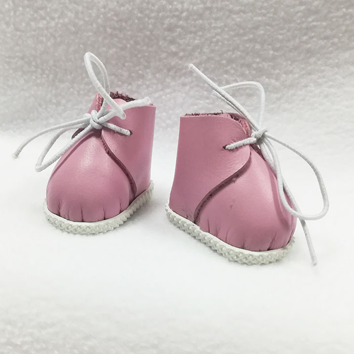 Ботиночки для кукол из натуральной кожи розовые,3 см 