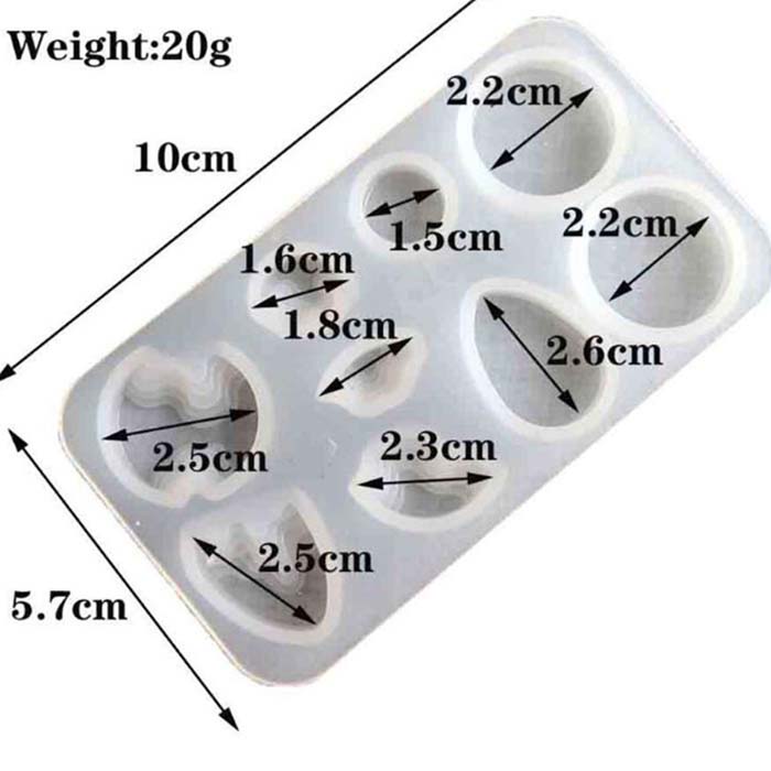 Молд силиконовый Полусрезы камней для украшений,5,7х10 см   