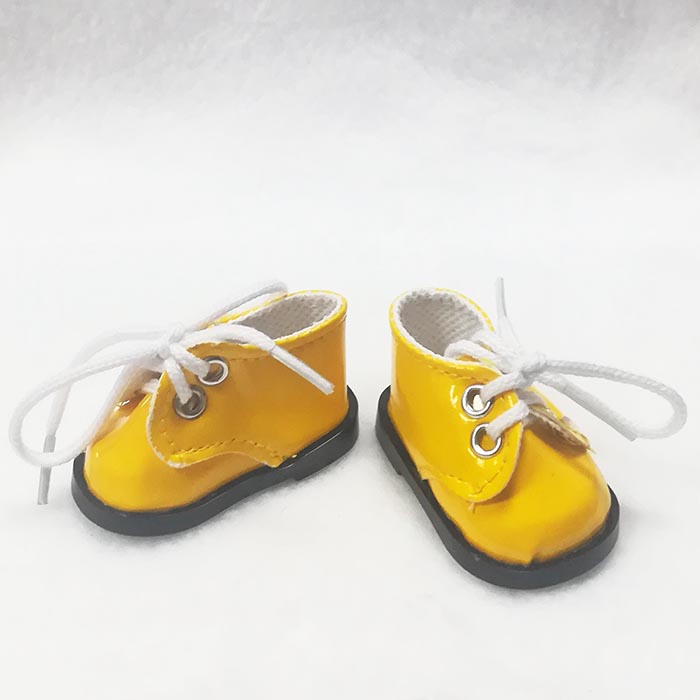 Туфельки для кукол  lux лаковые, желтые.Длина подошвы 5 см   