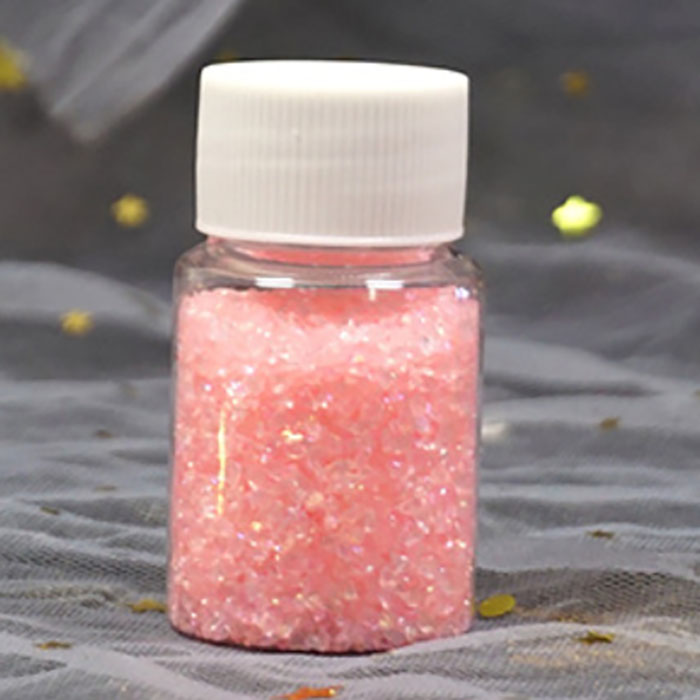 Стеклянная крошка в баночке розовая для эпоксидной смолы,50 гр  