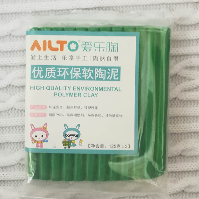 Полимерная глина запекаемая AILTO  зеленый ,125 гр 