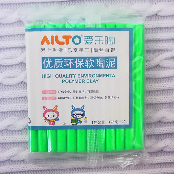 Полимерная глина запекаемая AILTO неон зеленый ,125 гр 