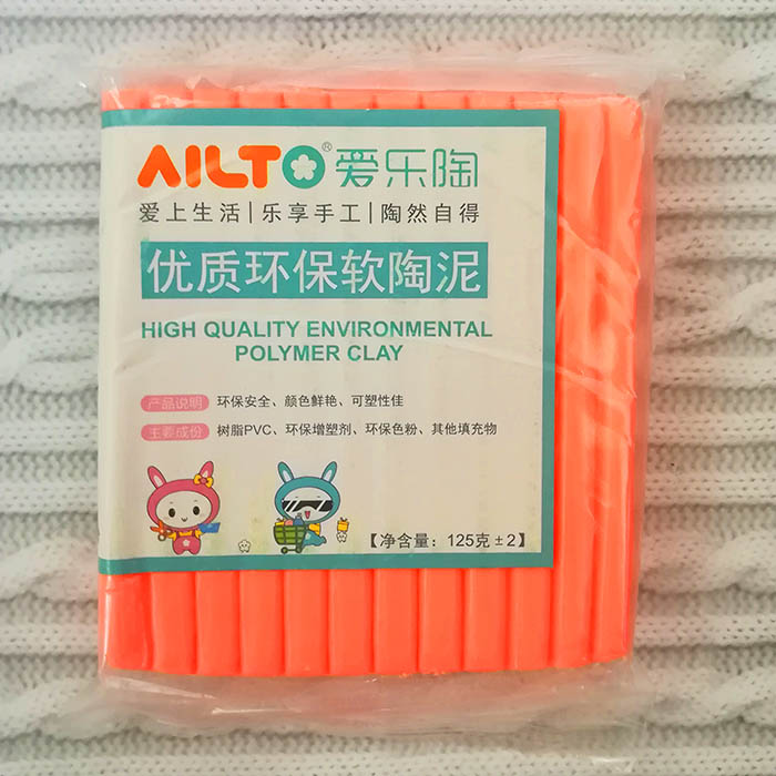 Полимерная глина запекаемая AILTO неон оранжевый ,125 гр 