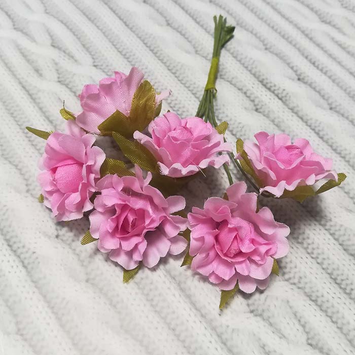 Букет тканевых цветочков розового цвета,3 см     