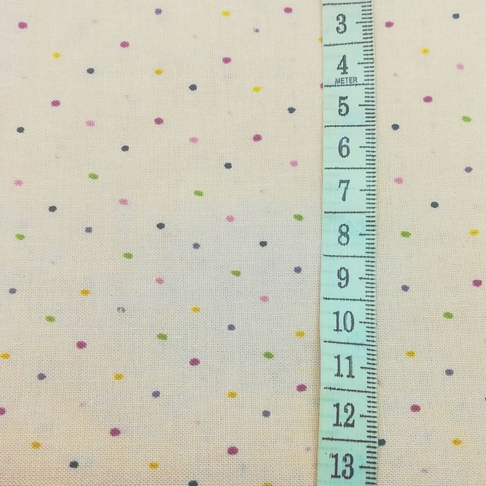Ткань х/б  "Мелкий цветной горошек на пудровом фоне", США  