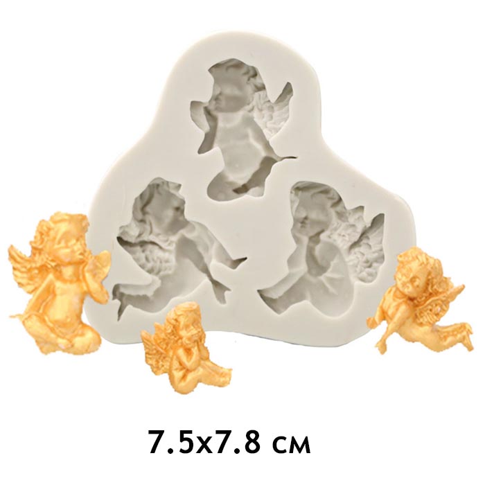 Молд  "Маленькие ангелочки" размер молда 7.5х7.8 см   (2)