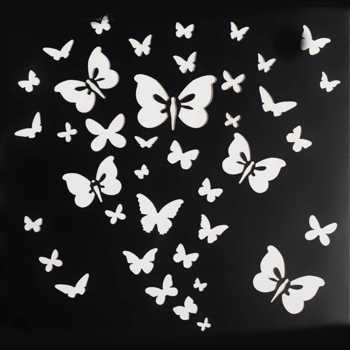 Трафарет для творчества «Бабочки», 15 × 15 см,плотный пластик 
