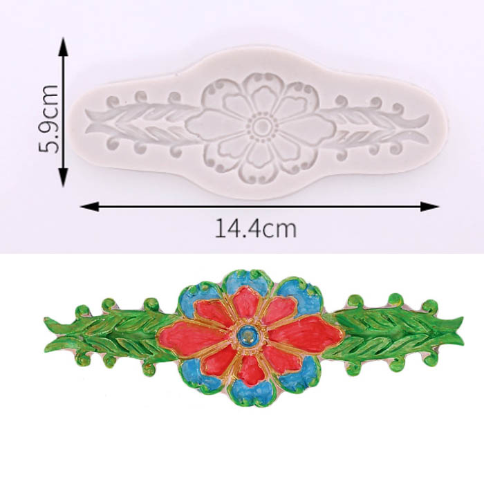 Молд силикон "Вензель с цветком",14.4х5.9 см (2)