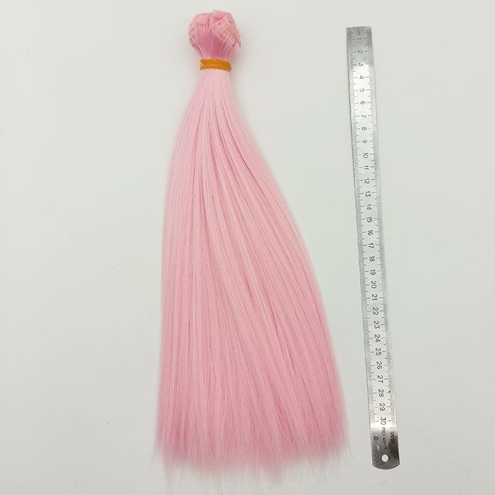 Трессы прямые LUX,нежно розовые,30 см