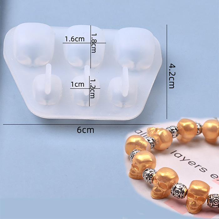 Молд силиконовый "Мелкие 3Д черепа" 4.2х6 см (3)