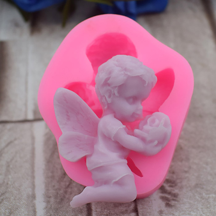Молд силиконовый "Ангел с розой"  6.5 см