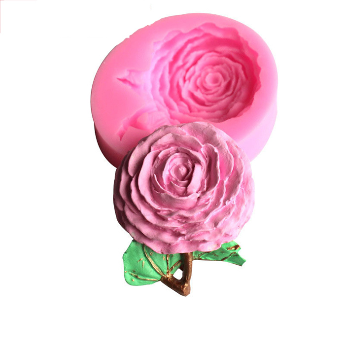 Молд силиконовый "Роза на веточке" 7.2х6.4 см