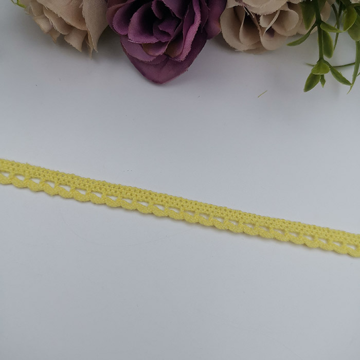 Кружево х/б вязаное желтое, ширина 10 мм (2)