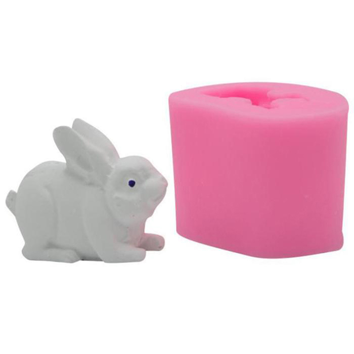 Молд силиконовый   "3D кролик" 7.3х3.8х4 см.     (2)