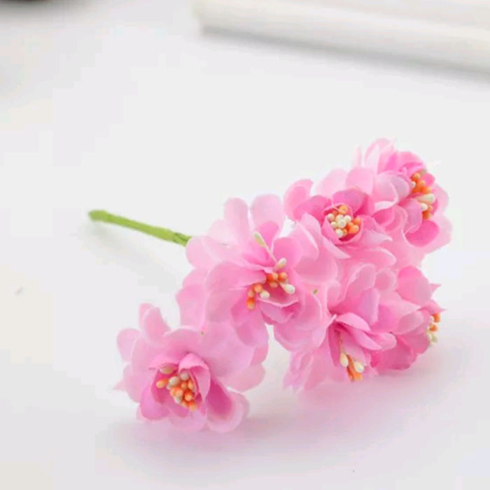 Букет цветов из ткани "Розовый градиент", размер головки 2 см 
