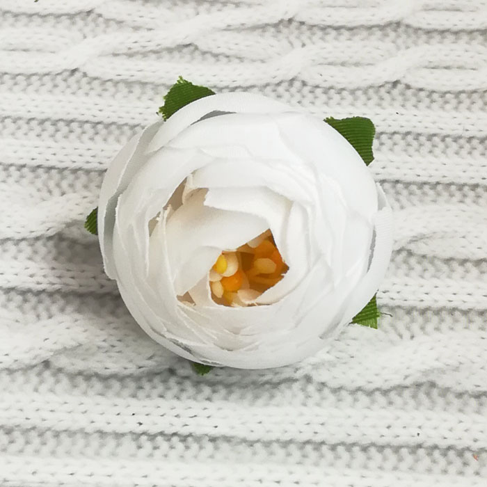 Тканевый цветок , пион белый, 4 см