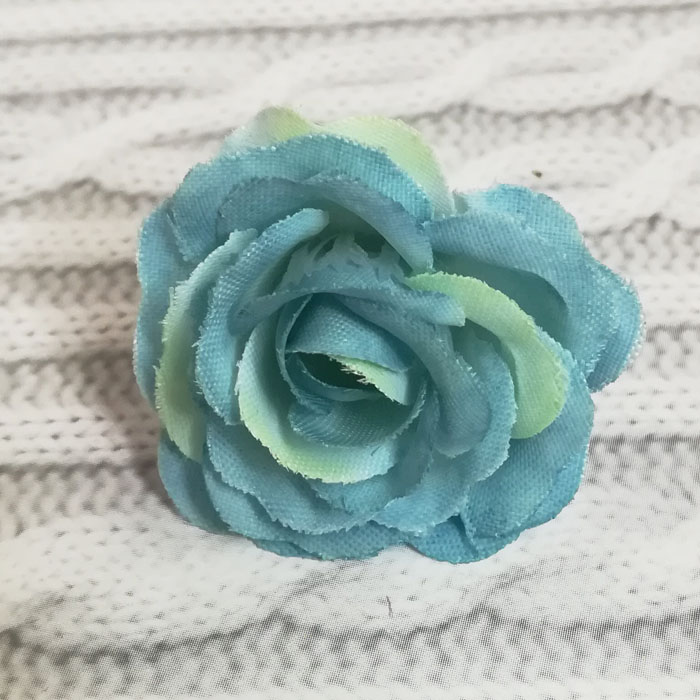 Тканевый цветок, роза "Голубой градиент",3 см    