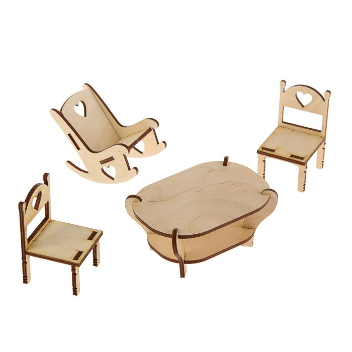 Набор для творчества стол, 2 стула, кресло-качалка  (2)