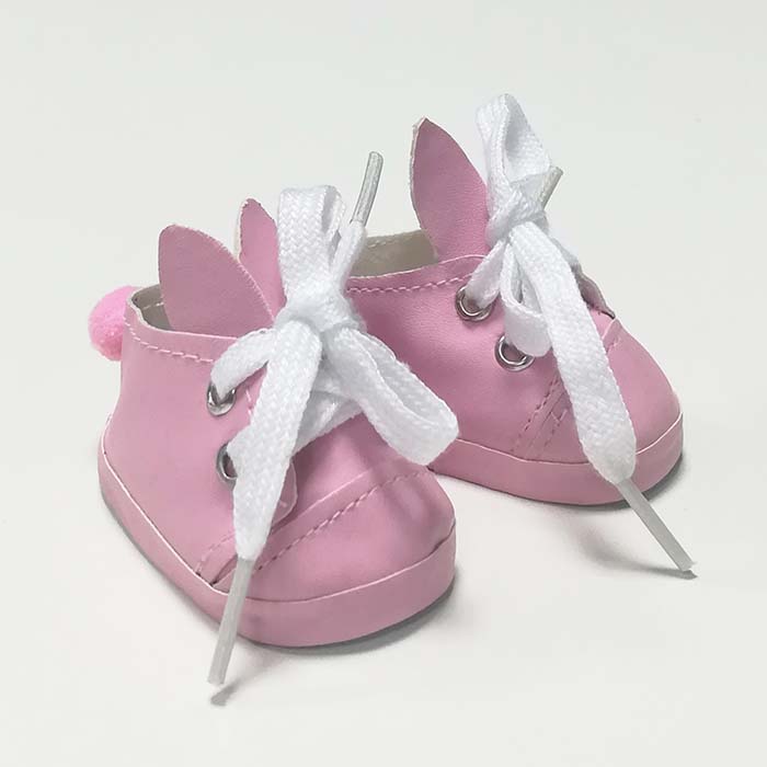 Обувь для кукол "зайчики" розового цвета,6.5 см  