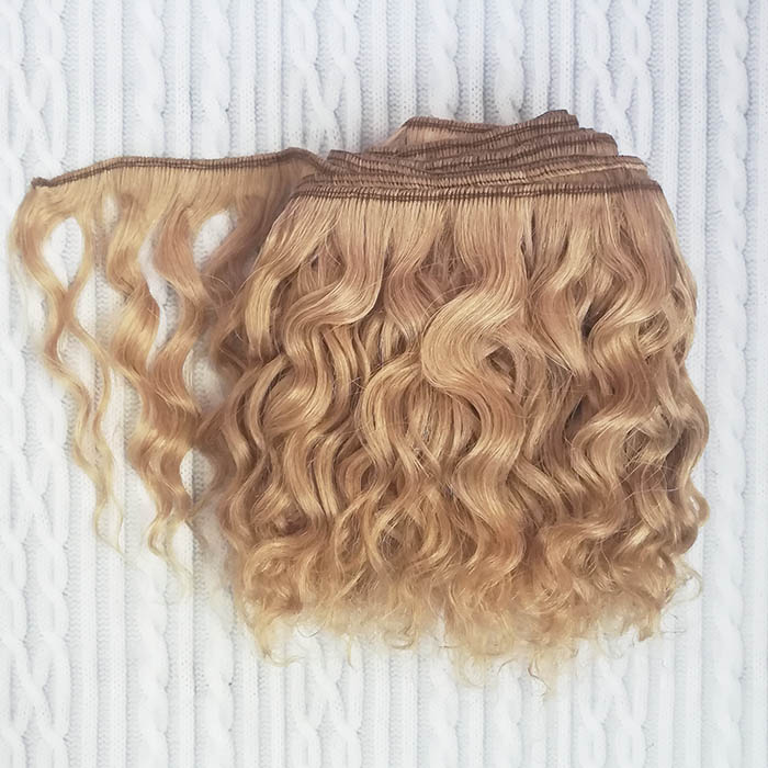 Волосы ангорской козы на трессах кудрявые цвет русый, 20 гр    