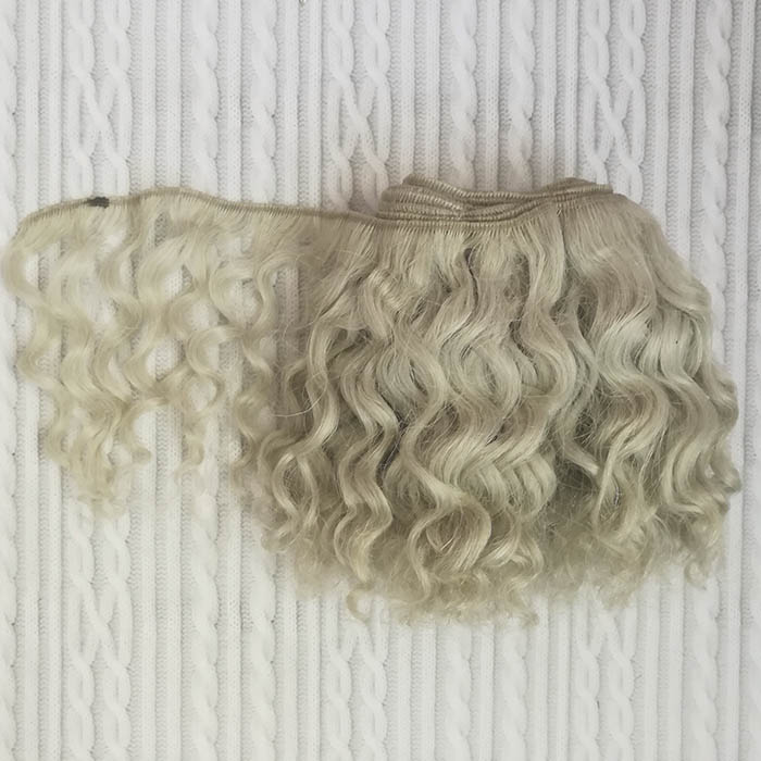 Волосы ангорской козы на трессах кудрявые цвет пепельный, 20 гр   