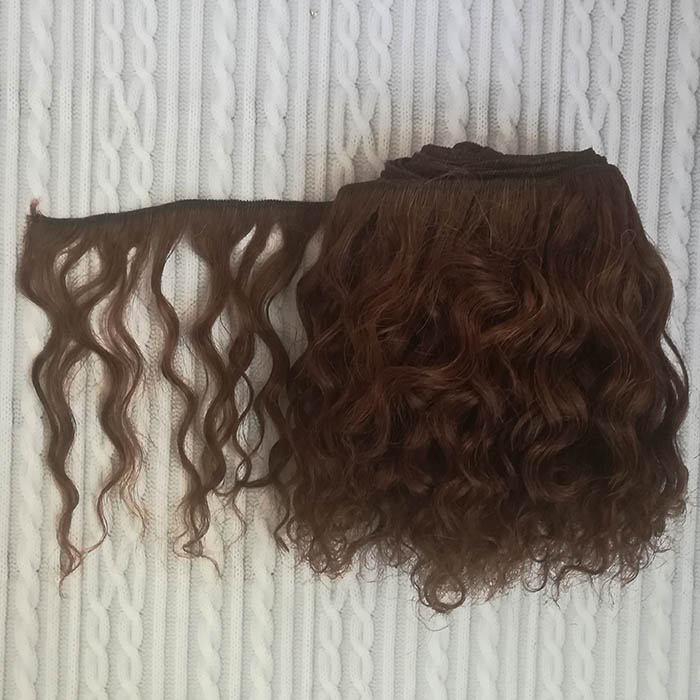 Волосы ангорской козы на трессах кудрявые цвет каштановый, 20 гр   