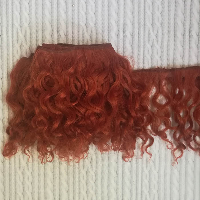 Волосы ангорской козы на трессах кудрявые цвет красно-рыжий, 20 гр  