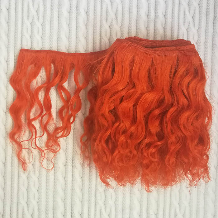 Волосы ангорской козы на трессах кудрявые цвет огненно-рыжий, 20 гр 