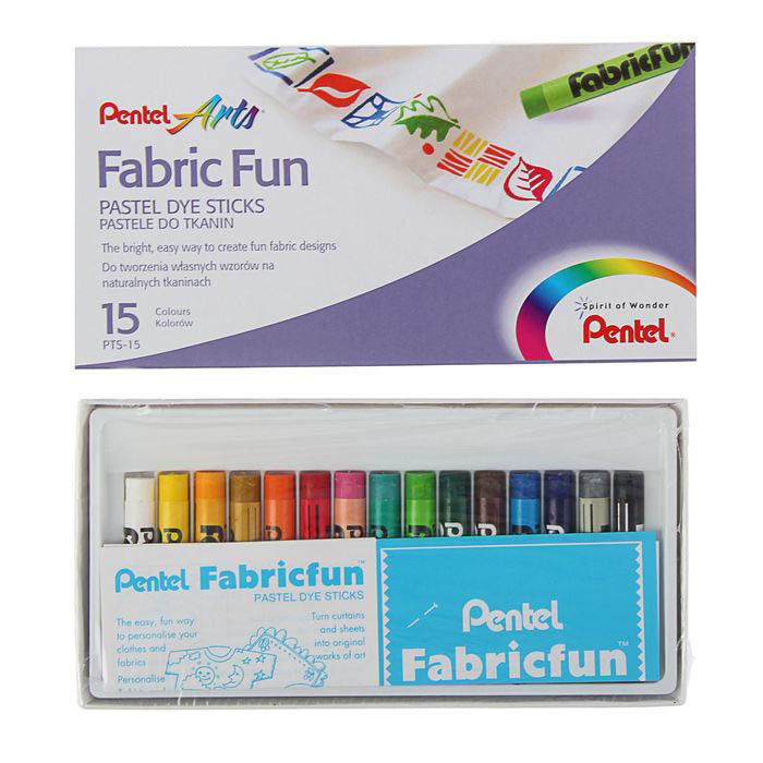 Пастель для ткани Pentel FabricFun Pastels, 15 цветов, 8/60 мм  (2)