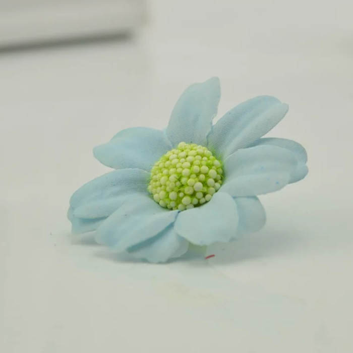 Тканевый цветок цвет нежно-голубой,4 см    (2)