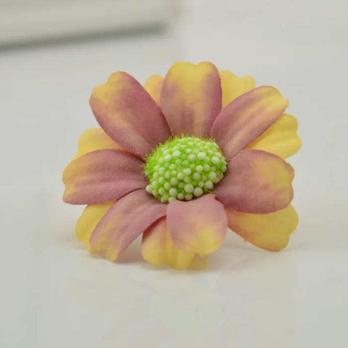 Тканевый цветок цвет желто-сиреневый градиент градиент,4 см    (2)