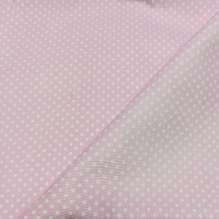 Ткань х/б  мелкий горошек на нежно-розовом фоне 