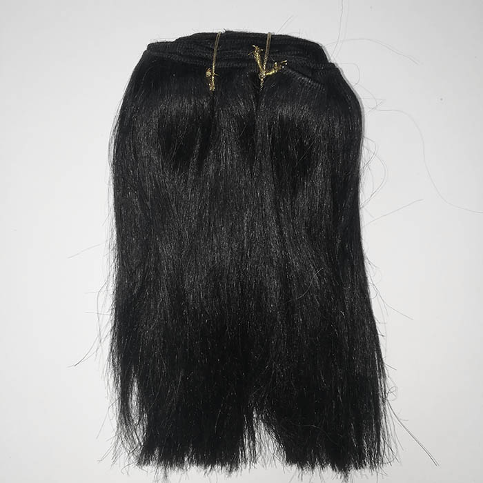 Волосы ангорской козы на трессах прямые цвет черный, 20 гр 