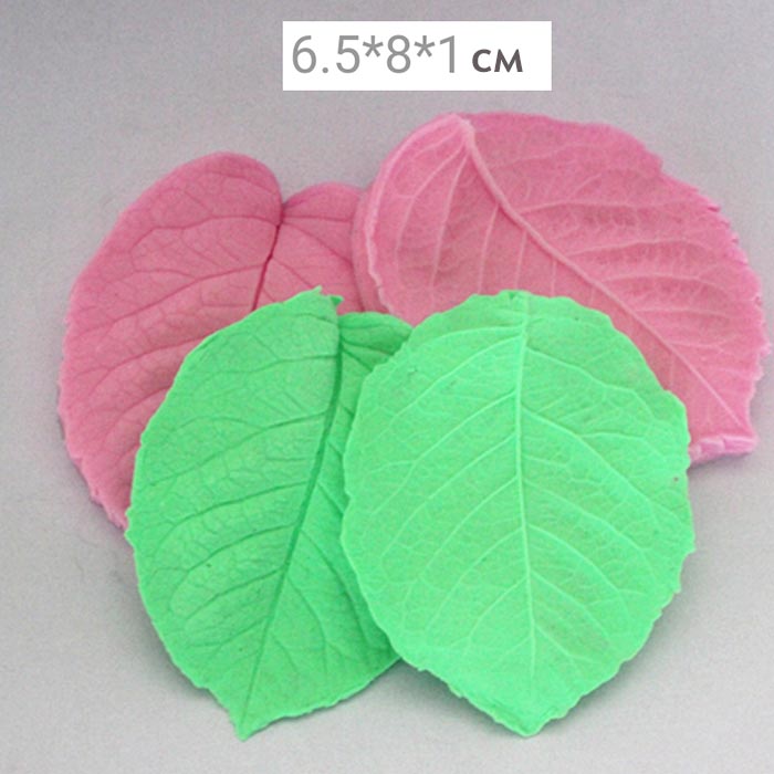 Молд  лист розы двойной в натуральную величину 8х6.5 см  (2)