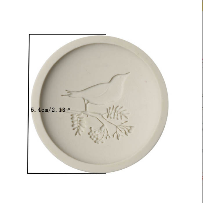 Молд силиконовый Круг с птичкой,5.4 см (2) - 1